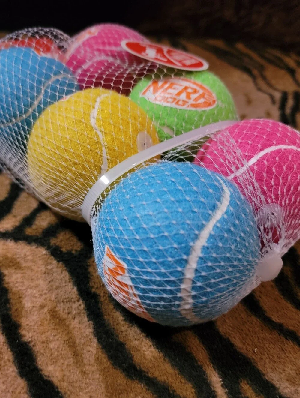 Kong Dog Bright Multicolor Squeak Tennis Balls - 6 Pack Reg Size Med/large